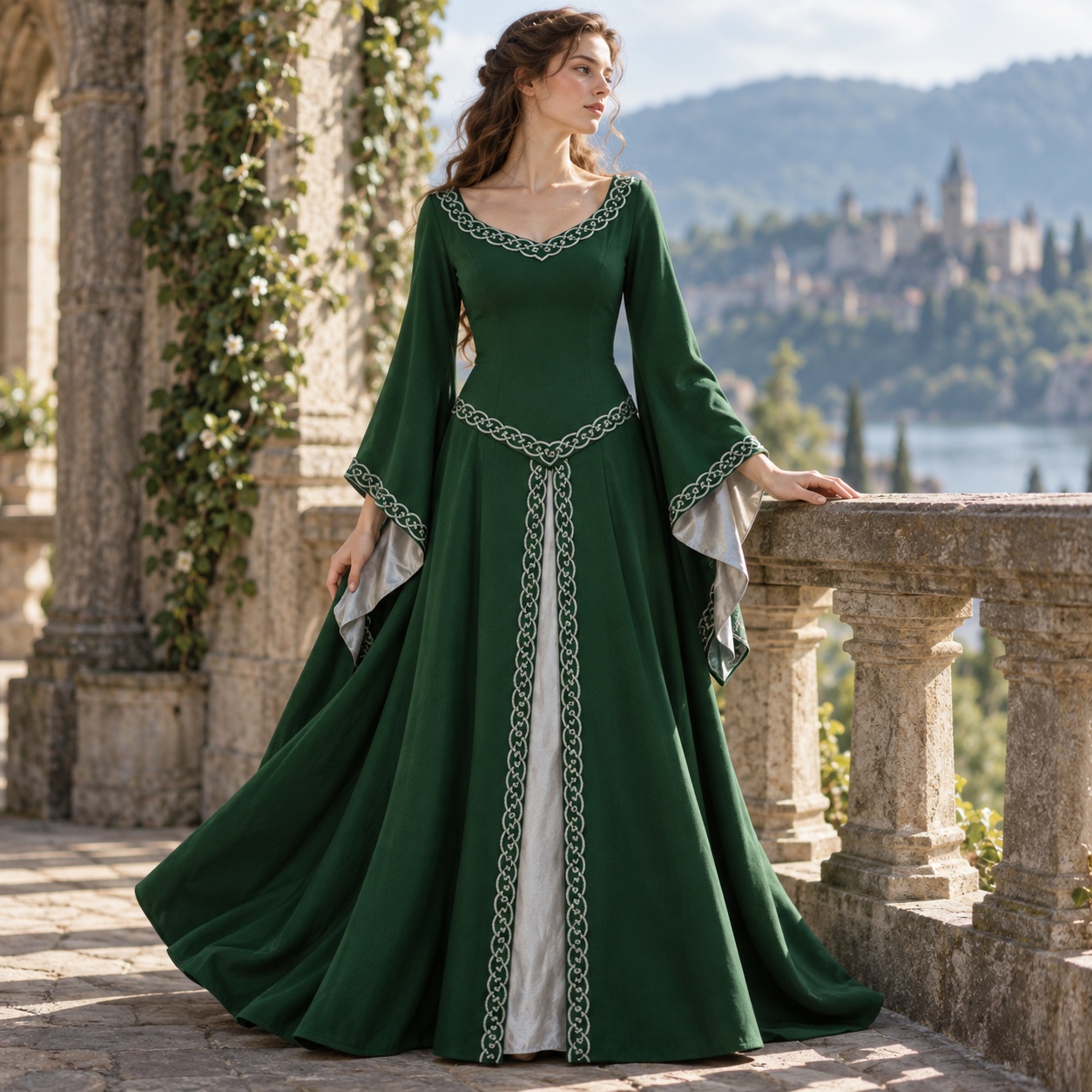 Dresses - Robe rétro mi-longue à manches longues