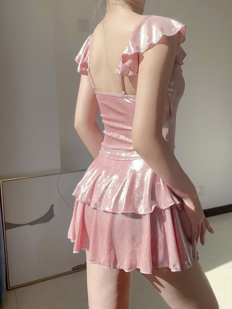 Skirts - Maillot de bain rose brillant flatteur