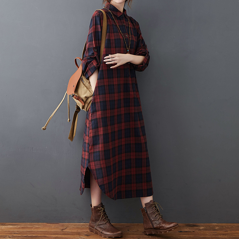 Robe Chemise Midi en Lin et Co - Casual Loose Linen Shirt Dress avis et prix