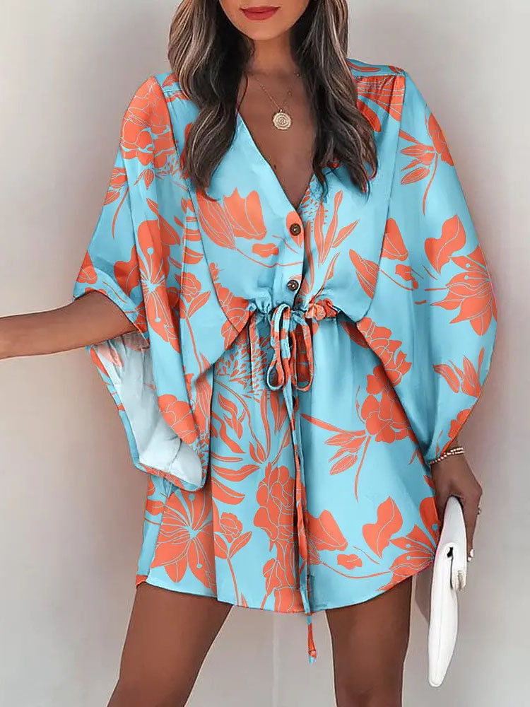 Robe d'été décontractée pour f - French Vintage Floral Midi Dress avis et prix